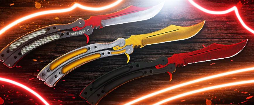 butterfly knives (crimson web, tiger tooth, autotronic)